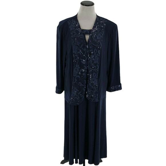 Maya Brooke Dress Suit Women's Sz 20W Embellished Neckline Embroidery Jacket NEW - Picture 3 of 12